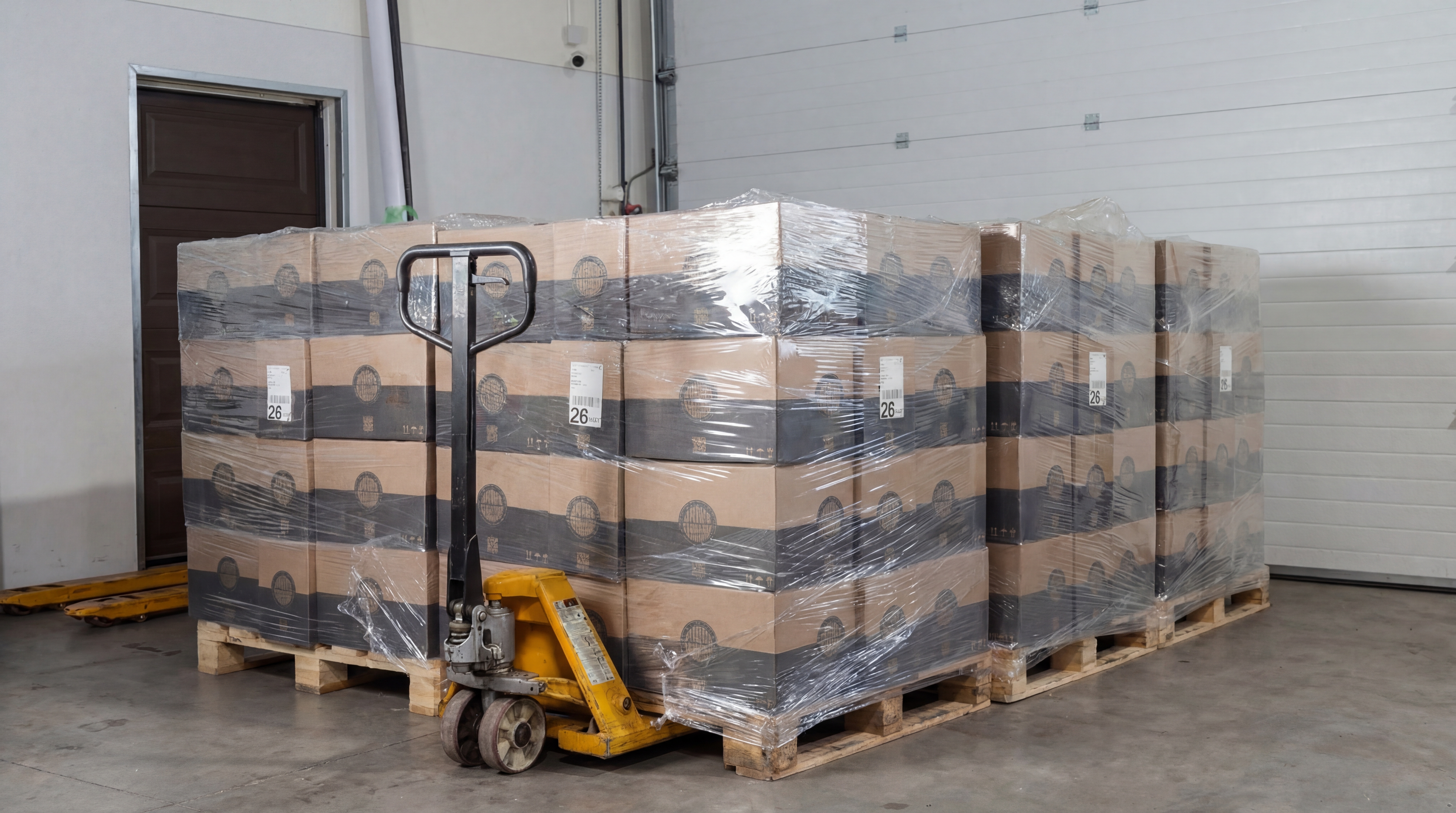 Palletized goods prepared for shipment